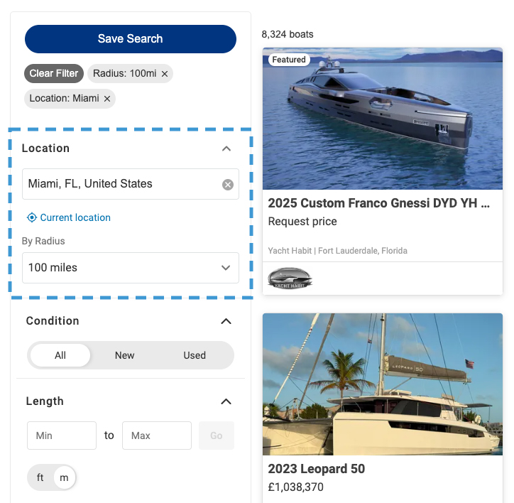 Pre-selected Customer Location