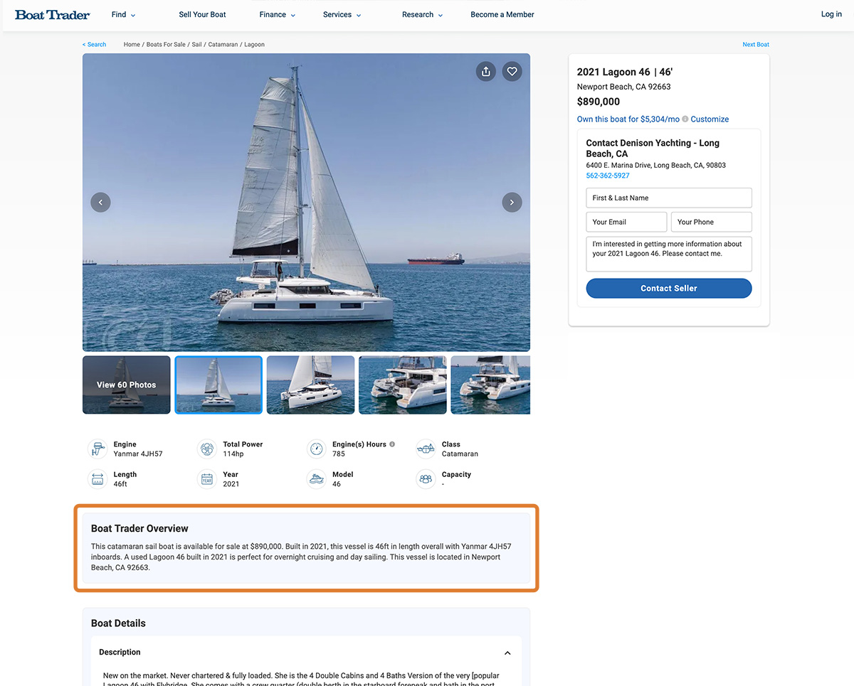 Boat Trader overview screenshot