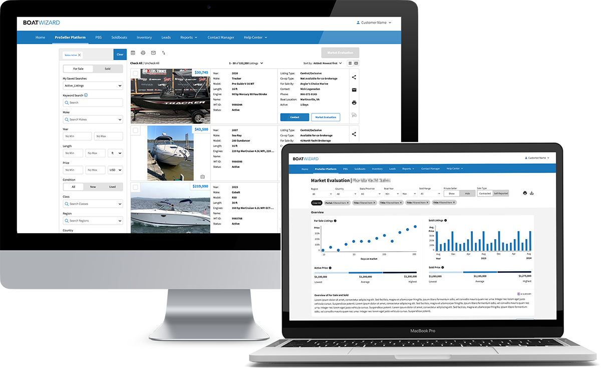 BoatWizard dashboard