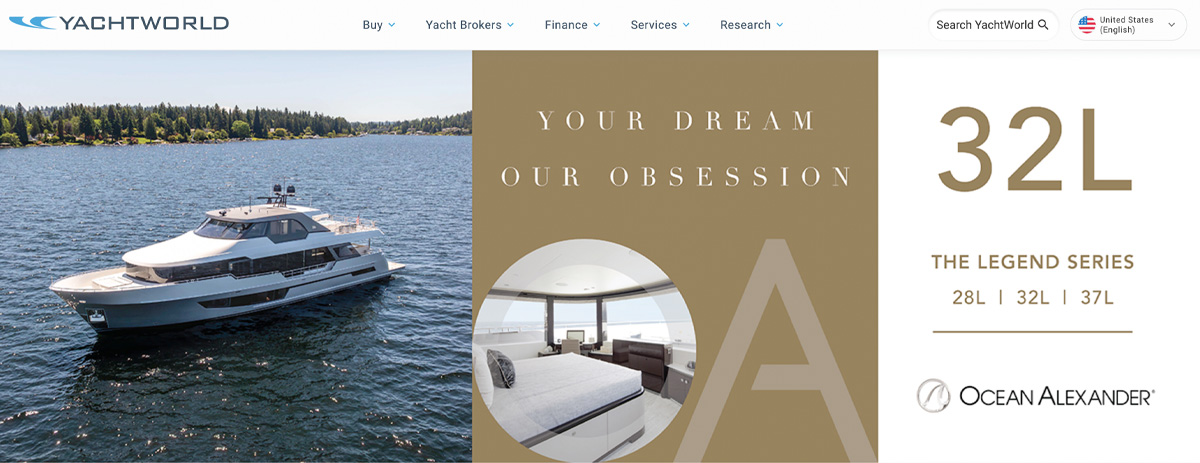 YachtWorld Homepage Hero Ad YachtWorld Homepage Hero Ad example