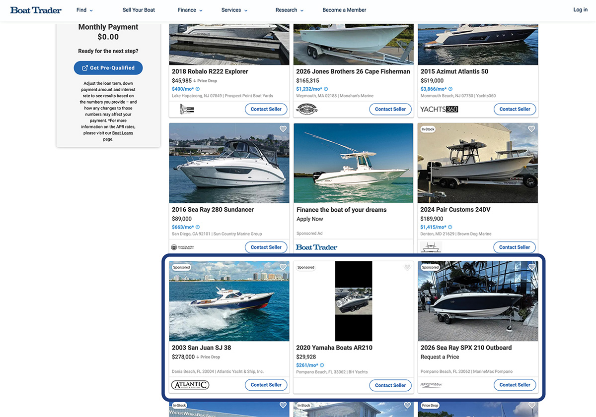 BT Sponsored Boats example