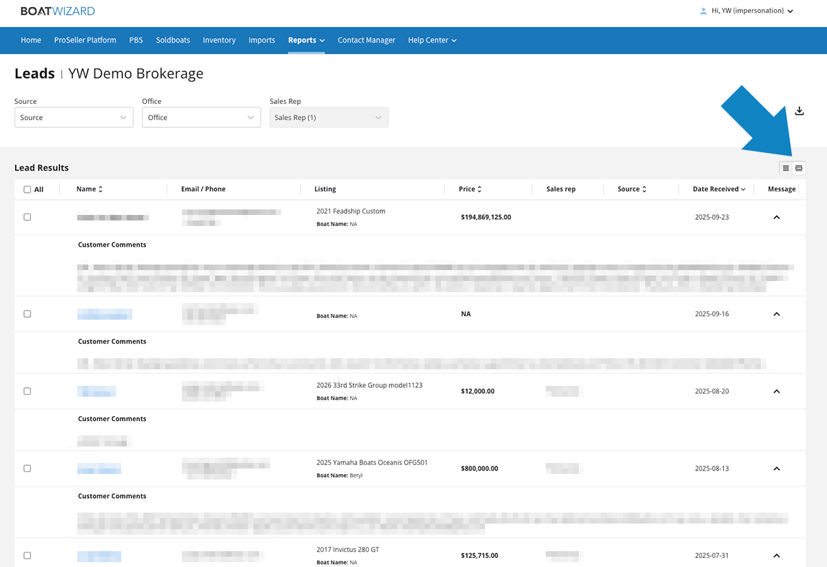 Leads - Expanded BW leads expanded view