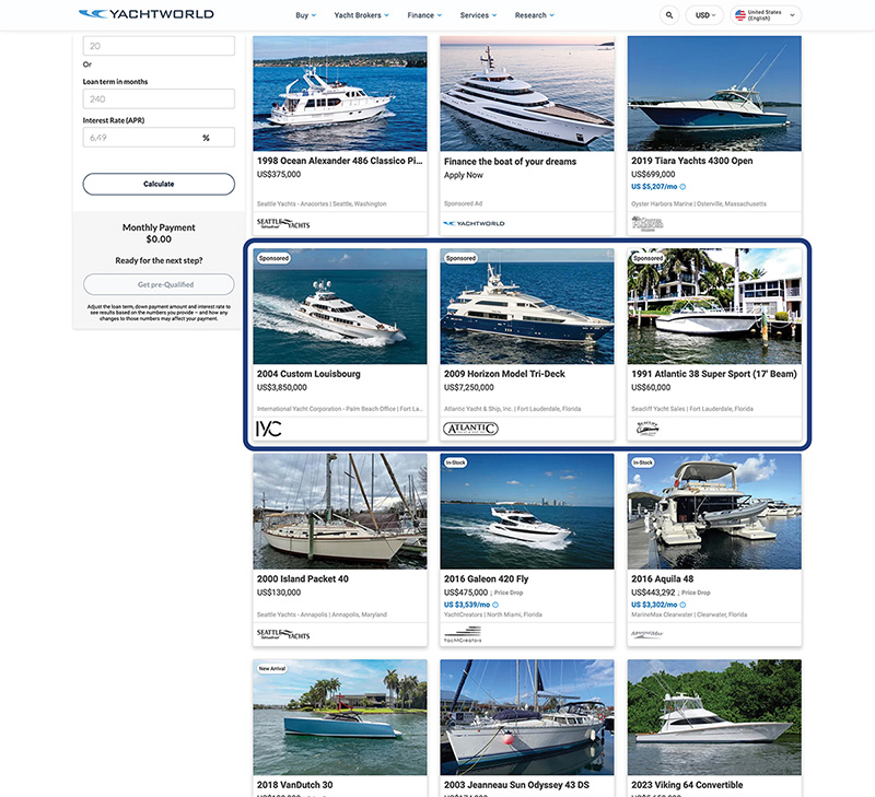 YW Sponsored Boats example