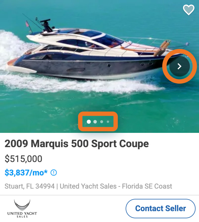 Screenshot showing SRP image carousel